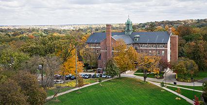 Warde Hall overlooking Cedar Rapids